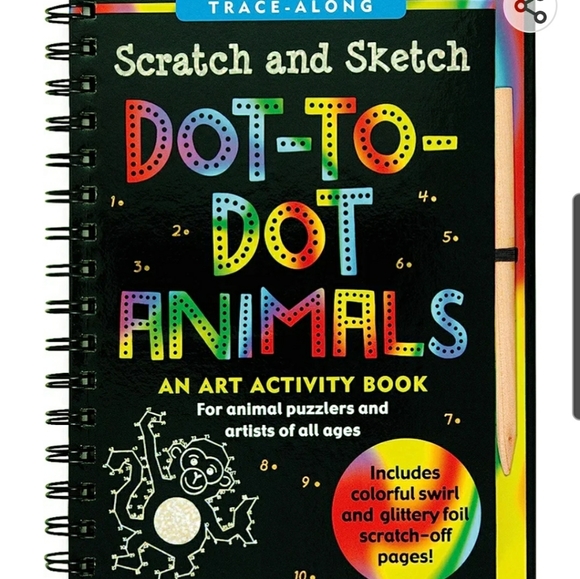 Trace-Along Scratch and Sketch Dot-to-Dot Animals activity book - Picture 1 of 7